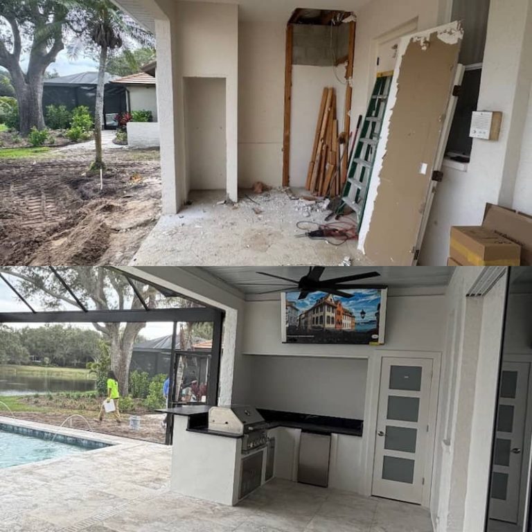 before and after build outdoor kitchens